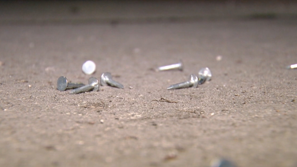 nails found in school crosswalk