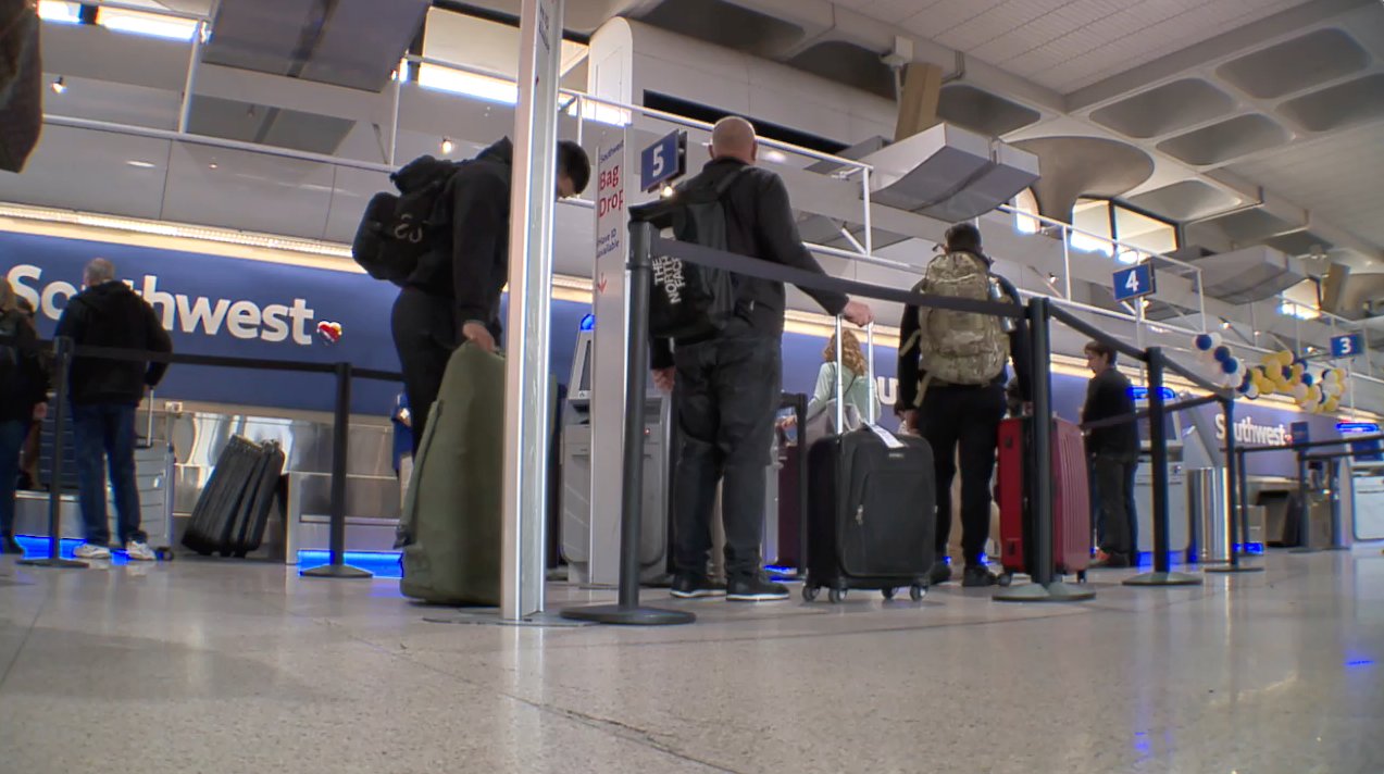 People waiting at Southwest line