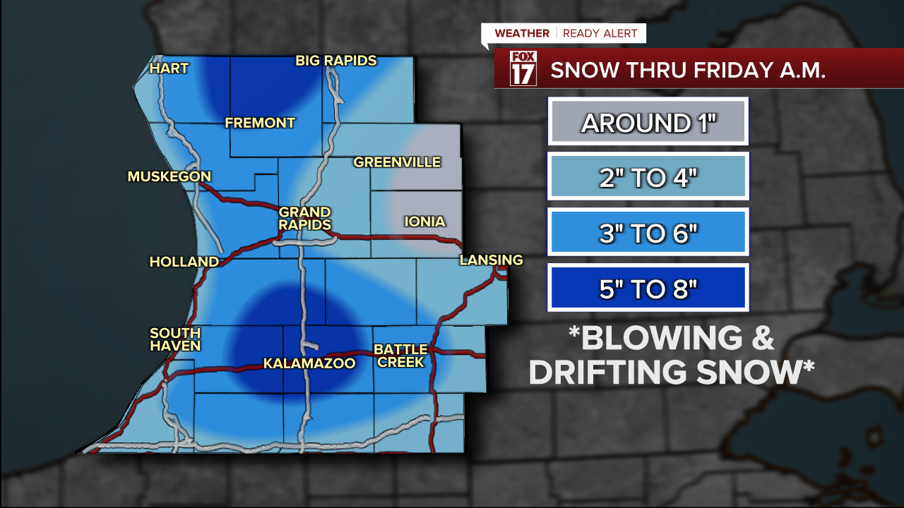 WEDNESDAY TO FRIDAY A.M. SNOWFALL