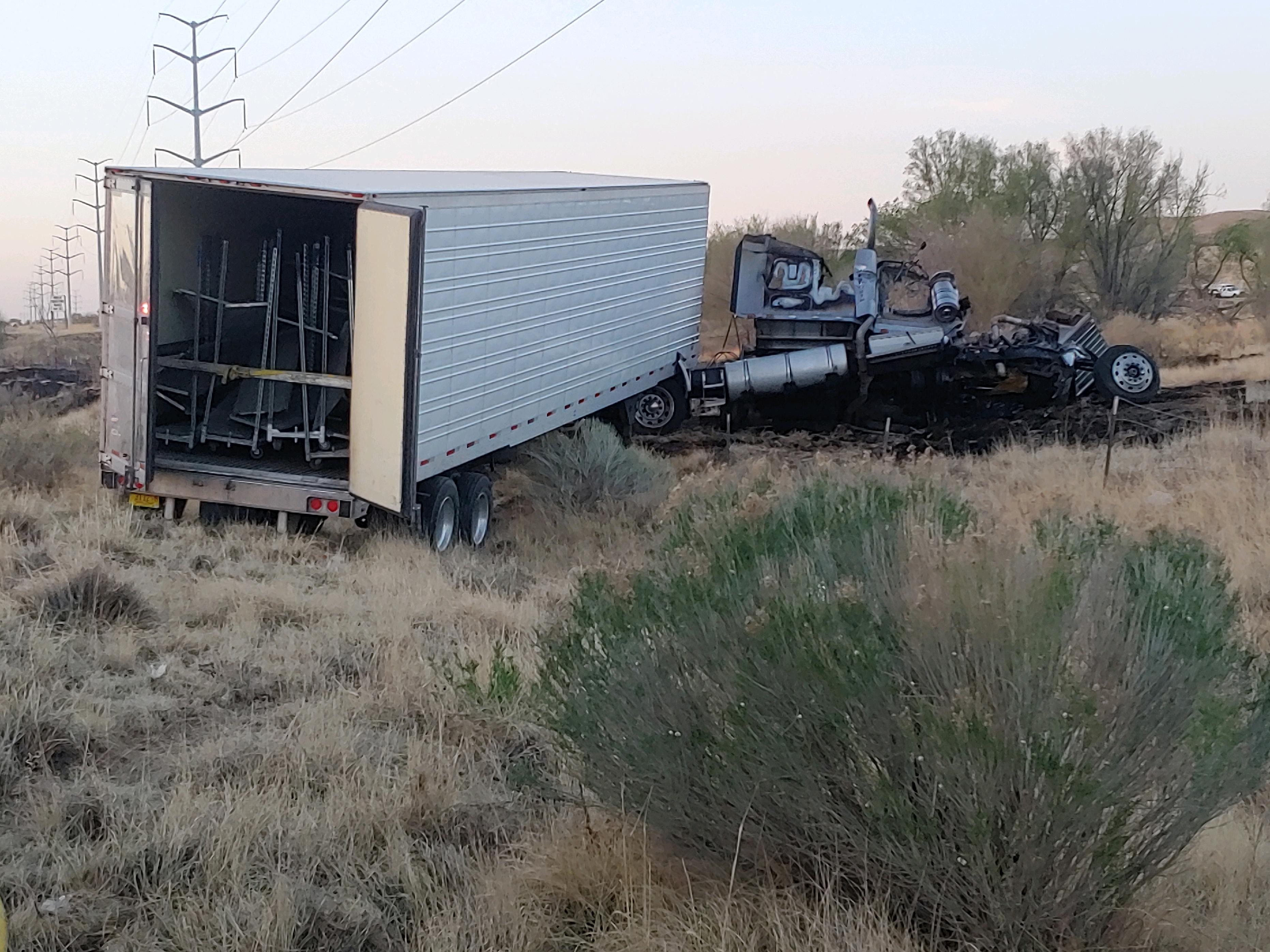 Semi-truck fire in Fountain
