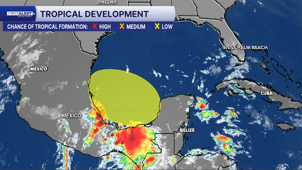The National Hurricane Center is monitoring a disturbance in the western Gulf that they are giving a 10 percent chance for tropical development in the next seven days.