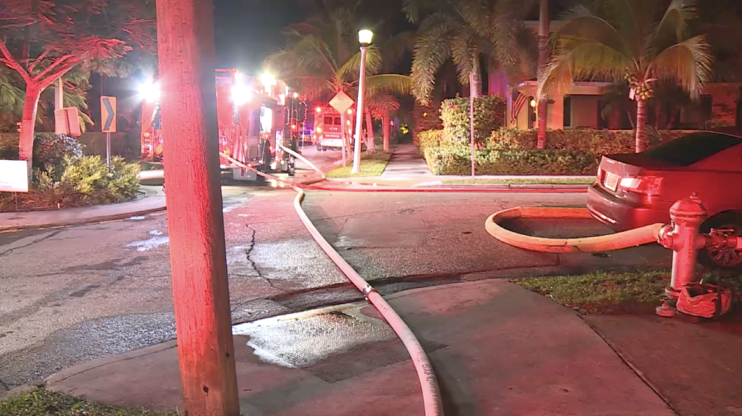 Early Friday morning, fire rescue crews were busy putting out flames at a home in West Palm Beach.