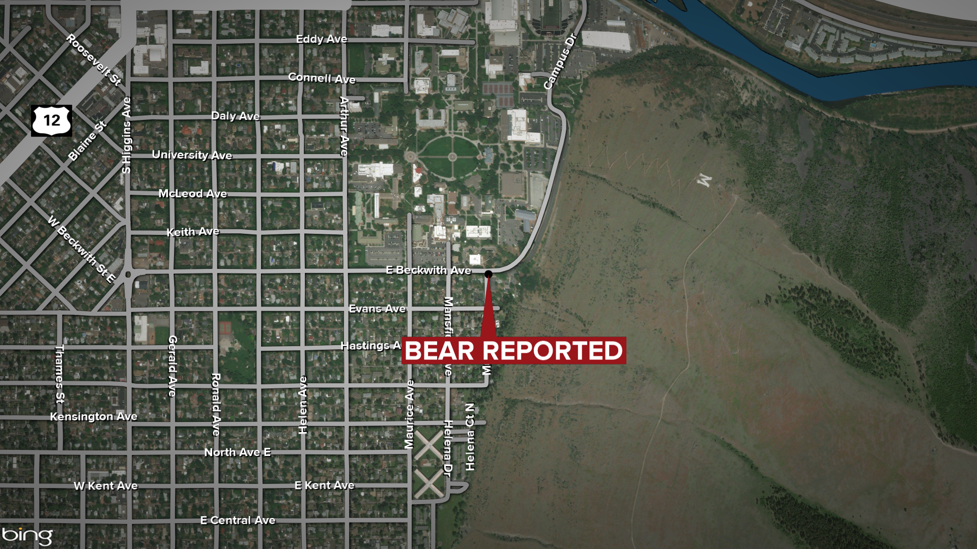 UM Bear Sighting 429 Map