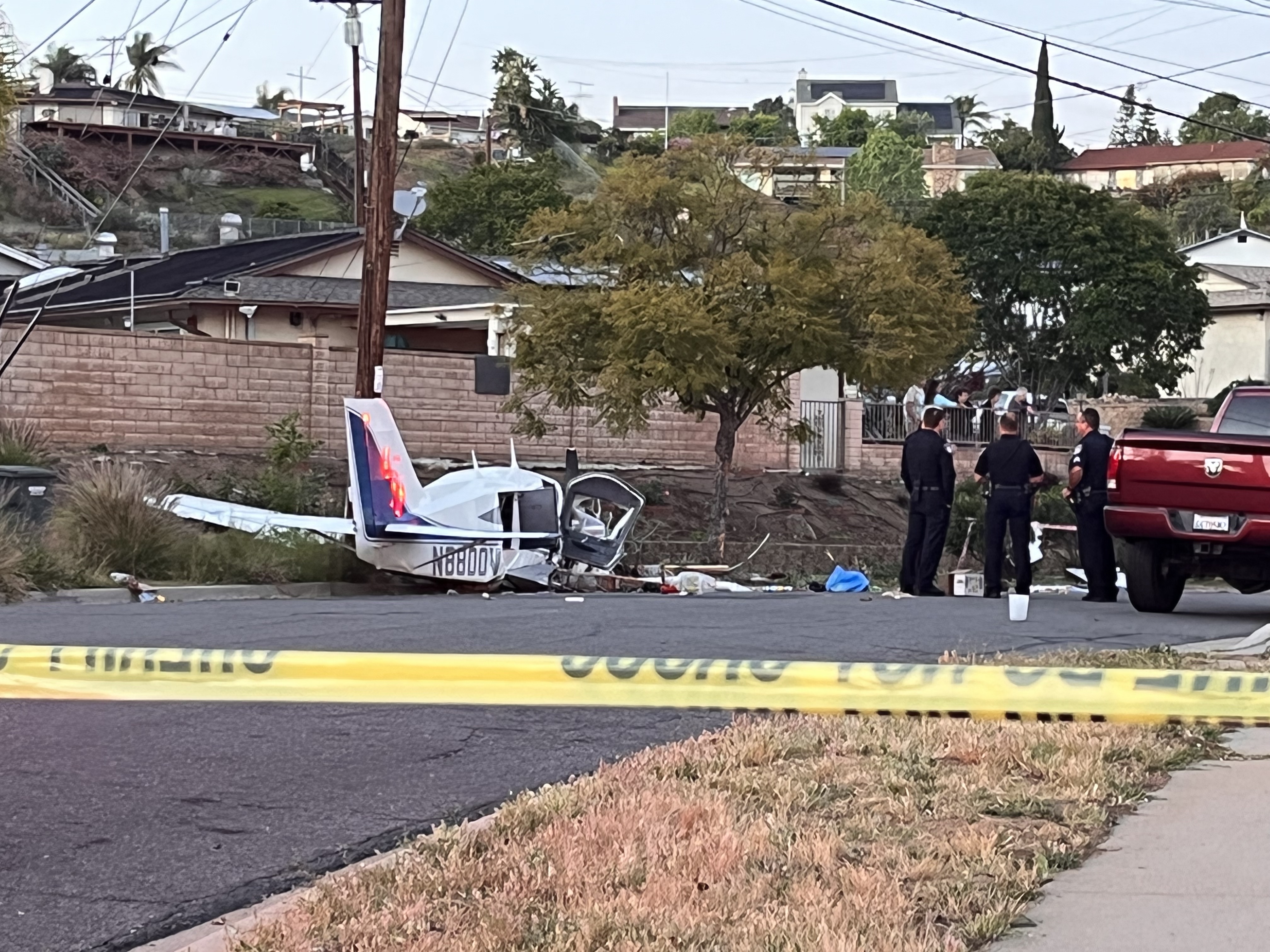 Pilot hospitalized after plane crashed in El Cajon neighborhood near Gillespie Field