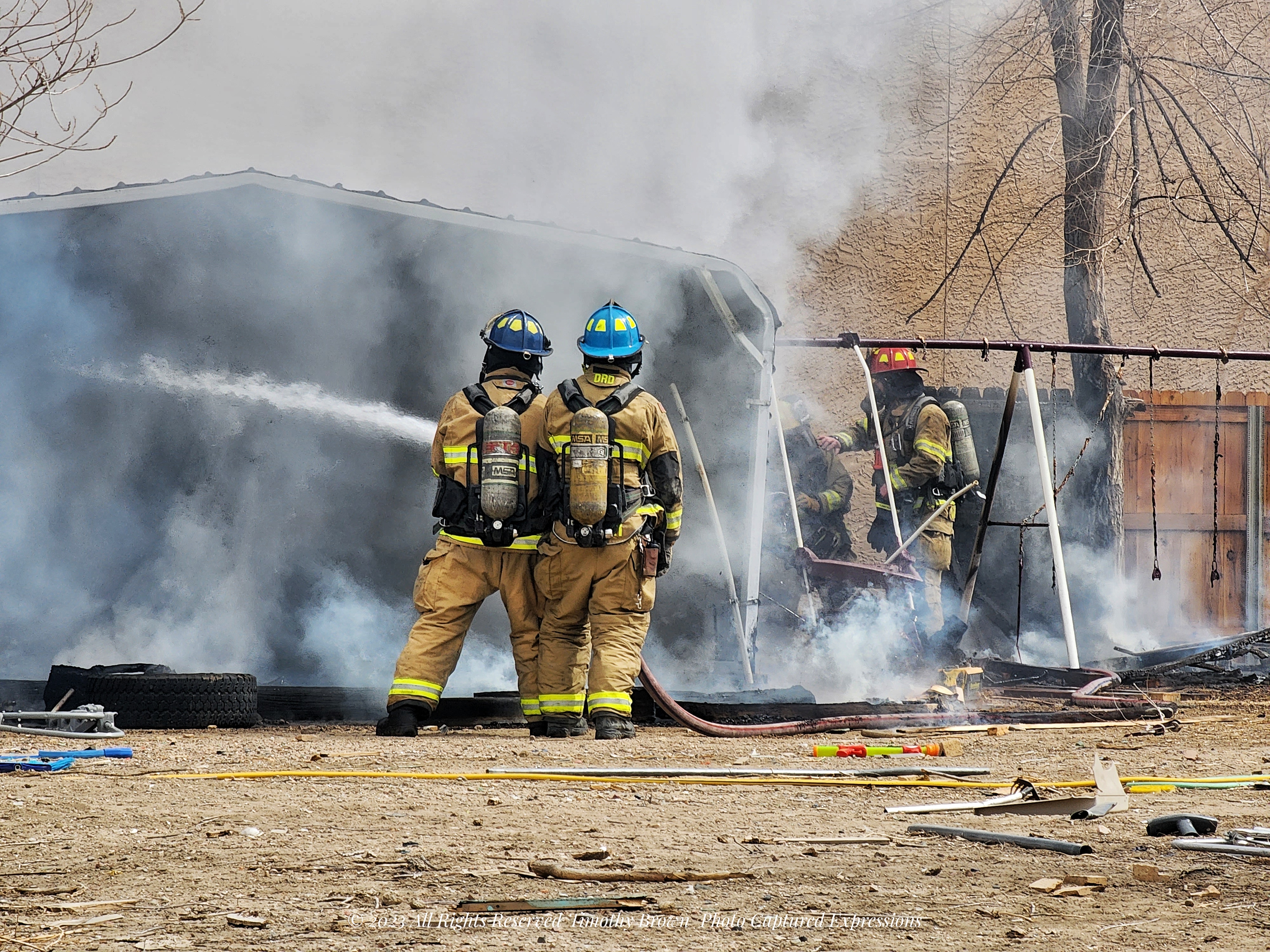 Pueblo Fire Department responding to structure fire 