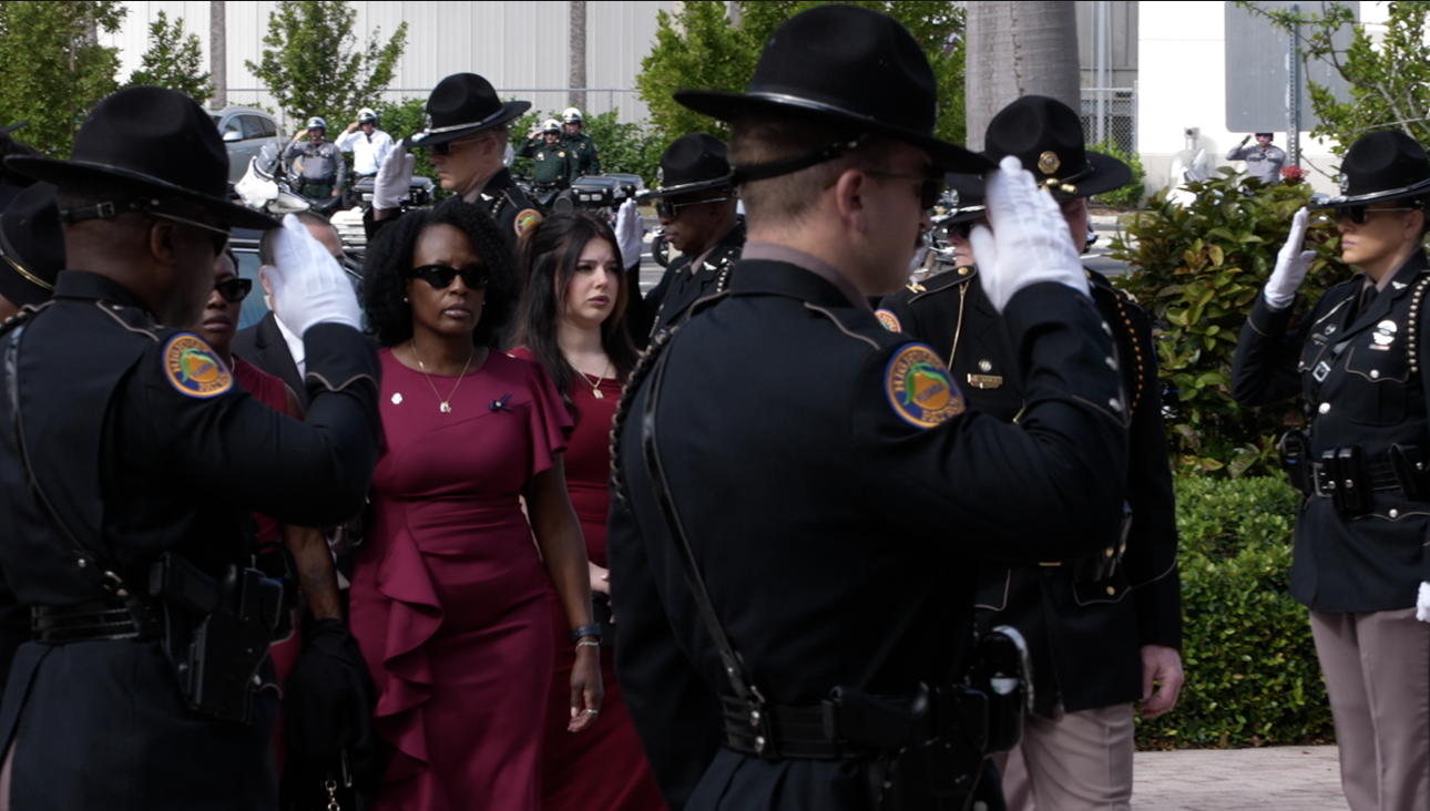 Troopers salute Michael Diego's family 