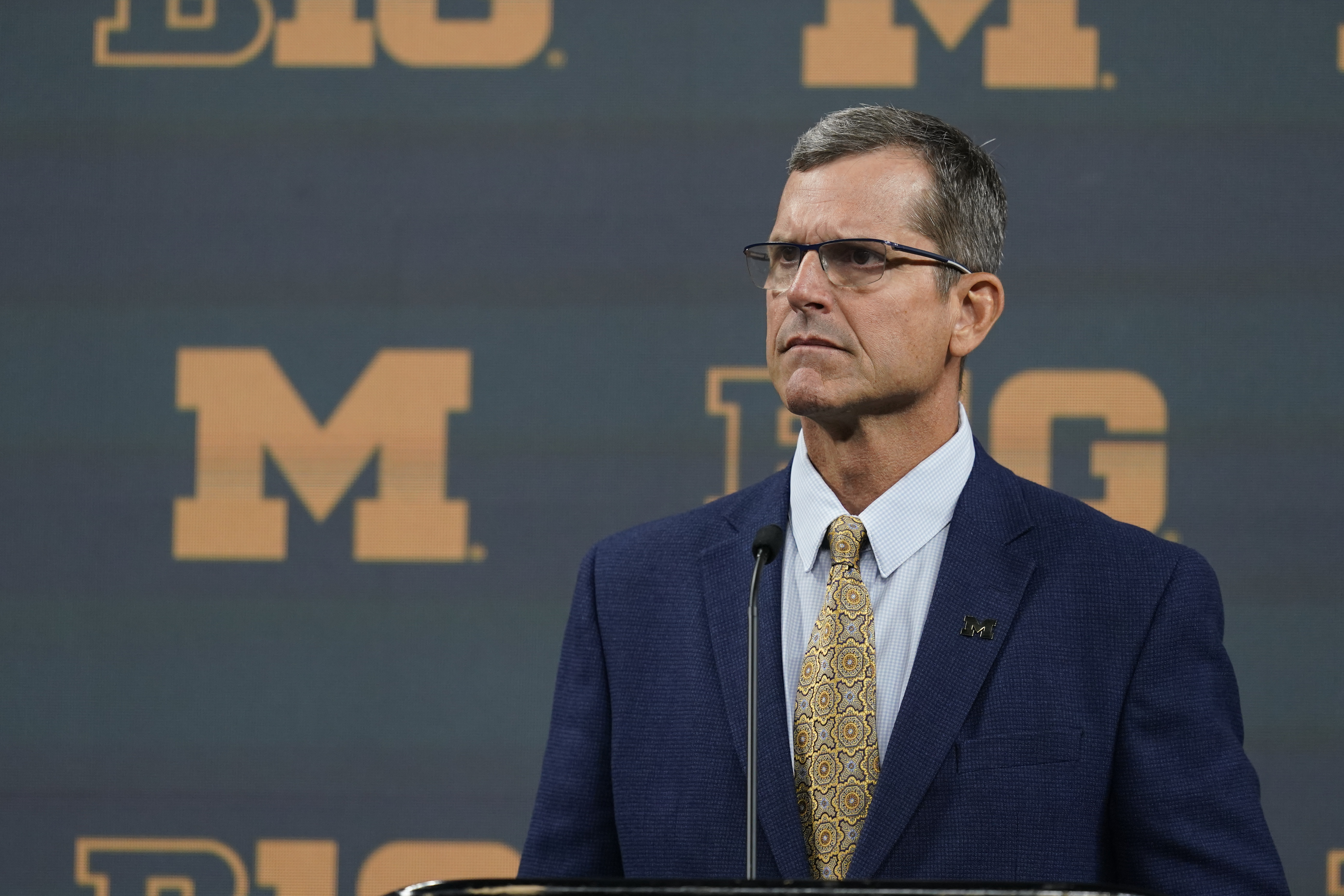 FILE Jim Harbaugh Big Ten Media Days Football